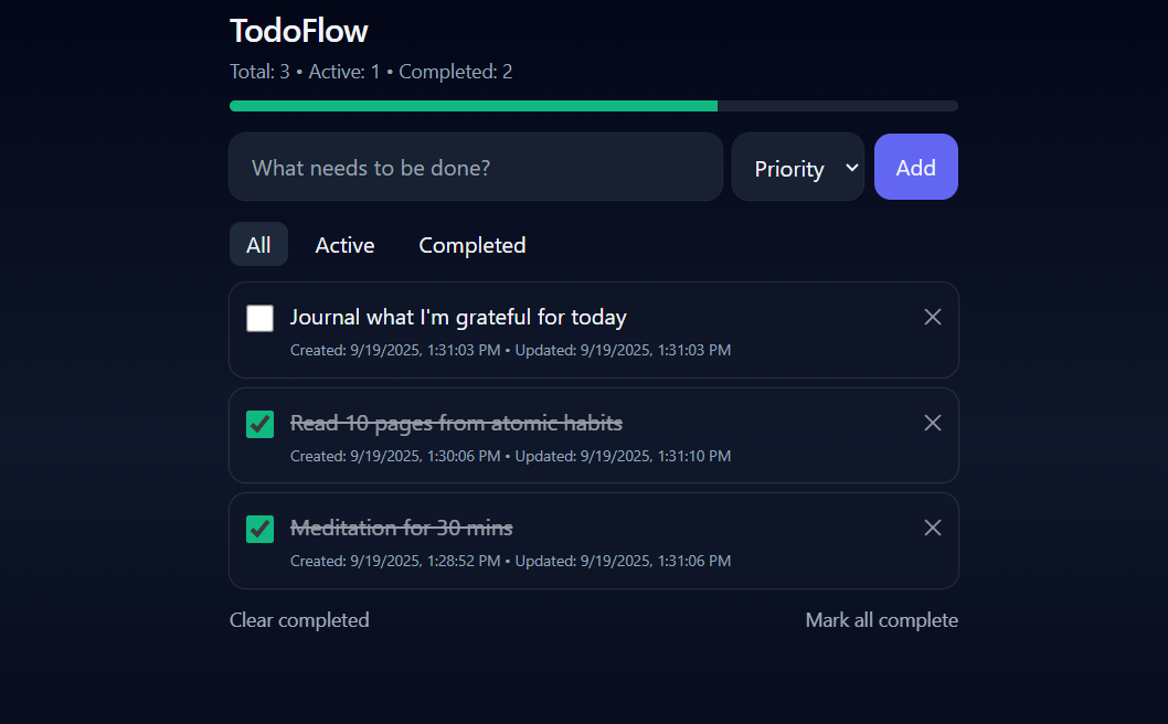 TodoFlow app screenshot